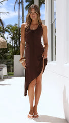 Salem Midi Dress - Brown