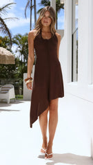 Salem Midi Dress - Brown